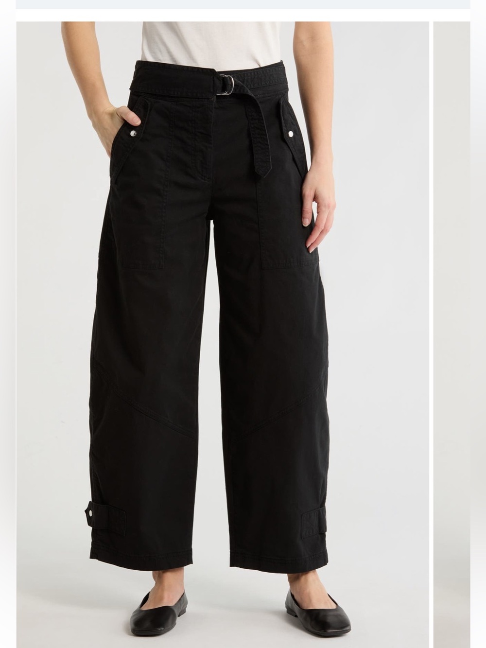BOSS orange tulia barrel leg utility pants 4 black